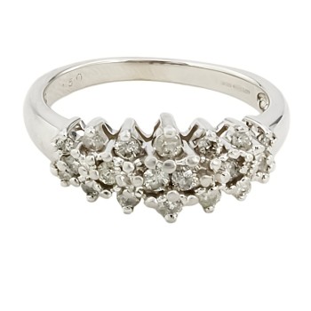9ct White Gold Diamond 0.50cts Cluster Ring Size P